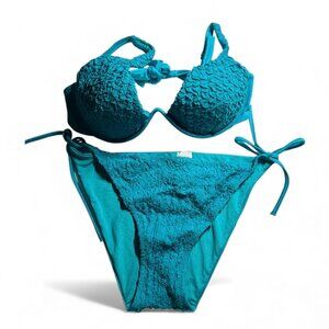 Calzedonia Turquoise Bikini Set – Underwire Top – Medium Size